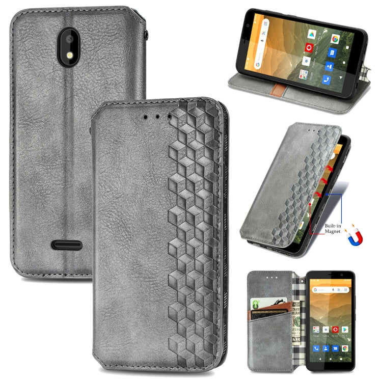 Cubic Grid Pressed Horizontal Flip Magnetic Leather Case with Holder & Card Slots & Wallet, For Doogee N40 Pro, For Infinix Zero 8, For OPPO Realme C21Y, For Vodafone Smart E11, For Wiko Power U30