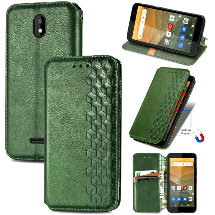 Cubic Grid Pressed Horizontal Flip Magnetic Leather Case with Holder & Card Slots & Wallet, For Doogee N40 Pro, For Infinix Zero 8, For OPPO Realme C21Y, For Vodafone Smart E11, For Wiko Power U30