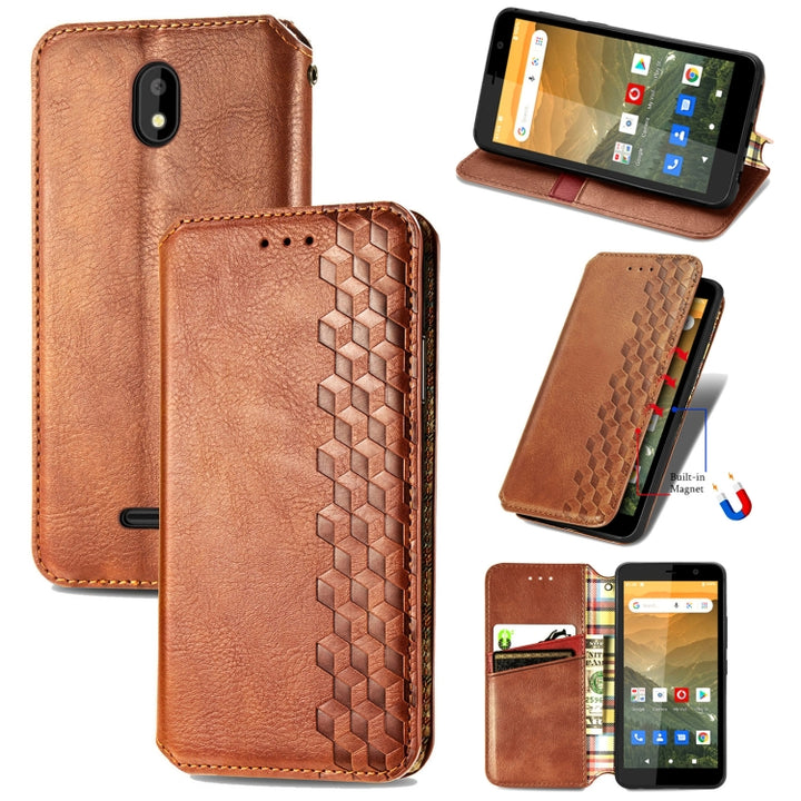 Cubic Grid Pressed Horizontal Flip Magnetic Leather Case with Holder & Card Slots & Wallet, For Doogee N40 Pro, For Infinix Zero 8, For OPPO Realme C21Y, For Vodafone Smart E11, For Wiko Power U30