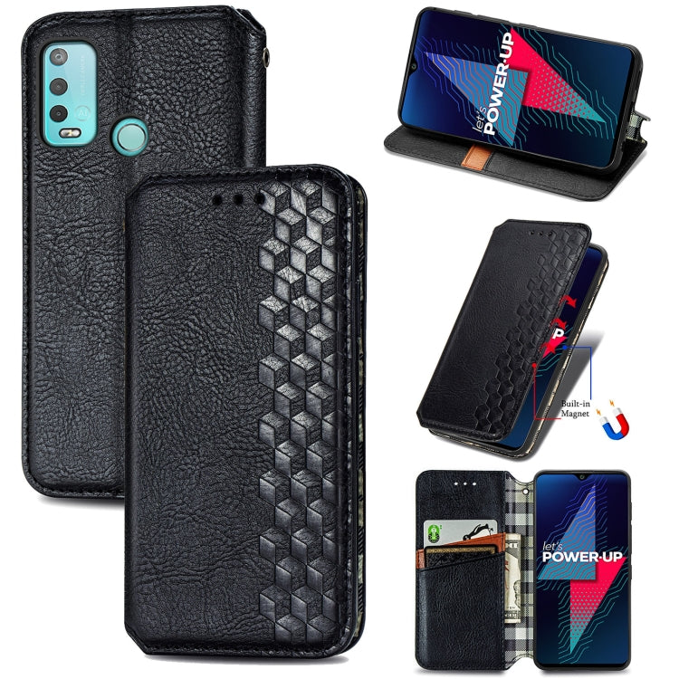 Cubic Grid Pressed Horizontal Flip Magnetic Leather Case with Holder & Card Slots & Wallet, For Doogee N40 Pro, For Infinix Zero 8, For OPPO Realme C21Y, For Vodafone Smart E11, For Wiko Power U30