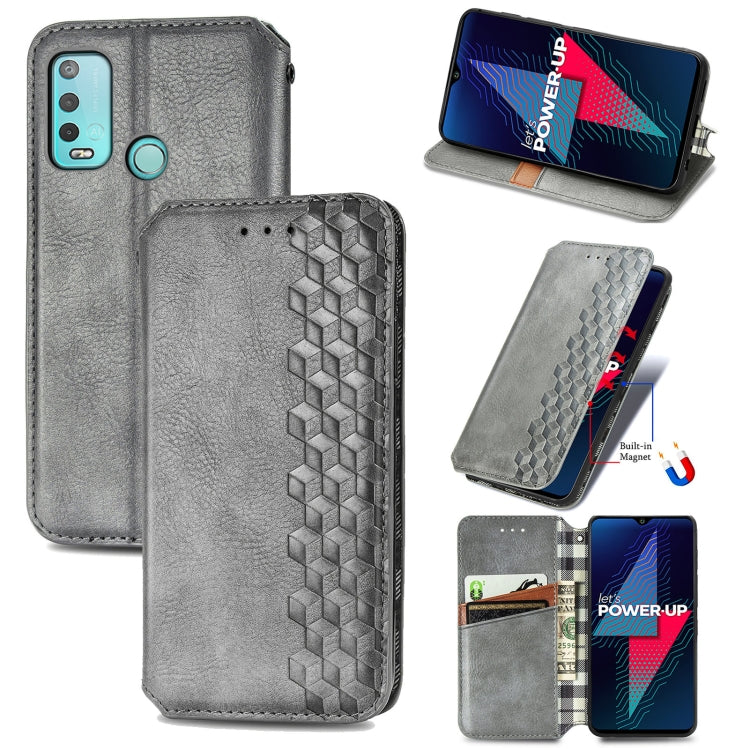 Cubic Grid Pressed Horizontal Flip Magnetic Leather Case with Holder & Card Slots & Wallet, For Doogee N40 Pro, For Infinix Zero 8, For OPPO Realme C21Y, For Vodafone Smart E11, For Wiko Power U30