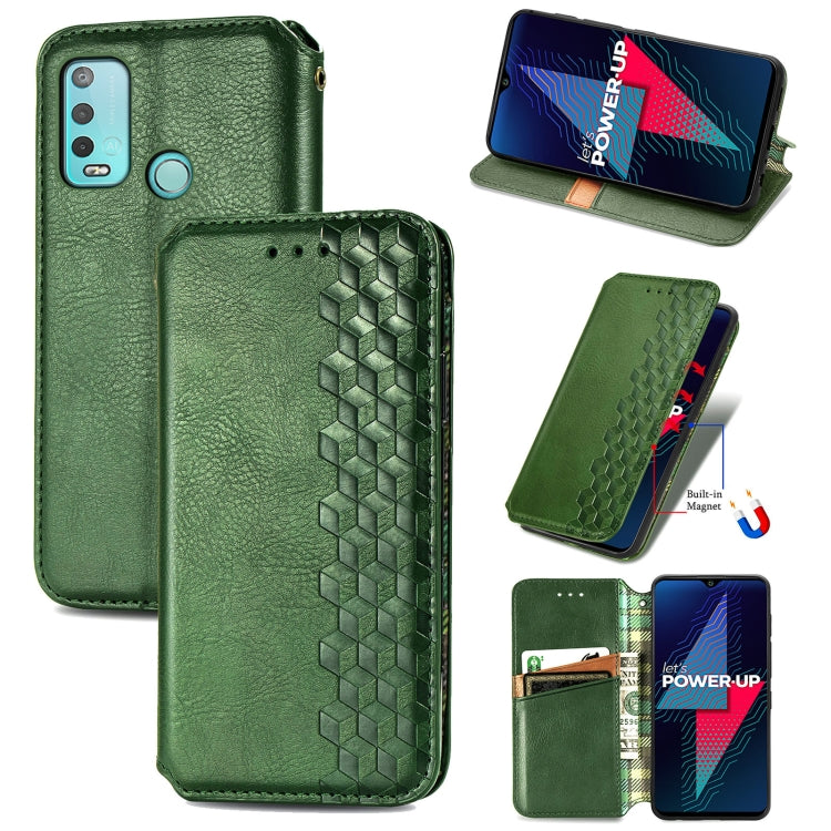 Cubic Grid Pressed Horizontal Flip Magnetic Leather Case with Holder & Card Slots & Wallet, For Doogee N40 Pro, For Infinix Zero 8, For OPPO Realme C21Y, For Vodafone Smart E11, For Wiko Power U30