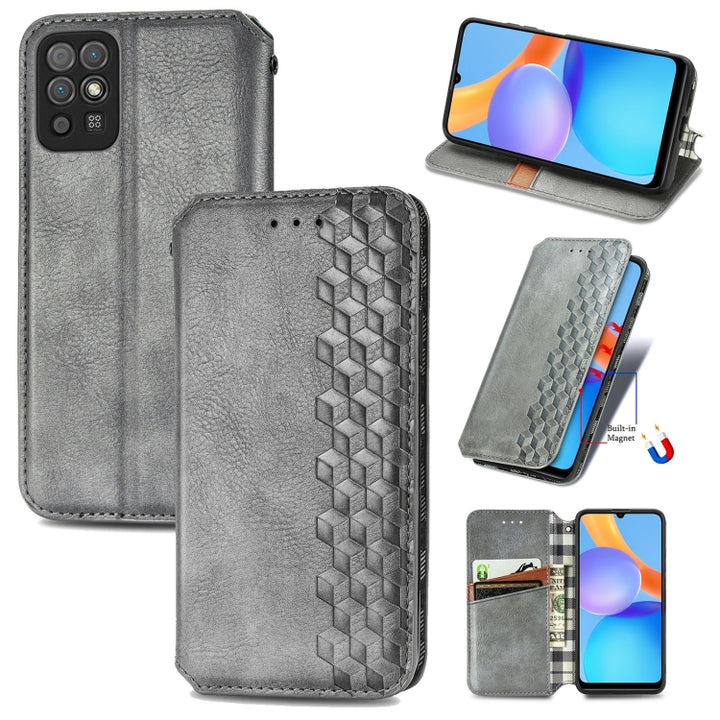 Cubic Grid Pressed Horizontal Flip Magnetic Leather Case with Holder & Card Slots & Wallet, For Xiaomi Mi 11T / Mi 11T Pro, For Google Pixel 6, For Honor Play 5T Youth