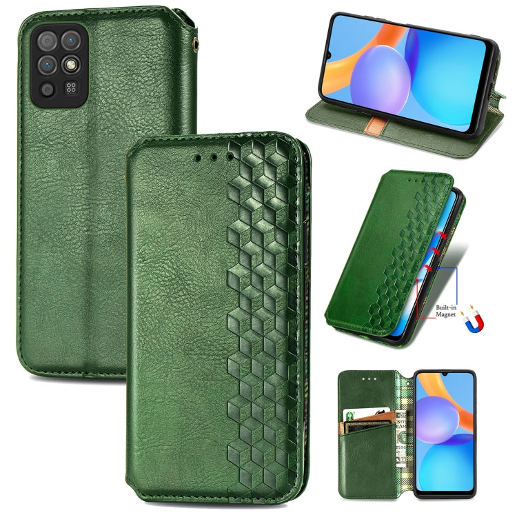 Cubic Grid Pressed Horizontal Flip Magnetic Leather Case with Holder & Card Slots & Wallet, For Xiaomi Mi 11T / Mi 11T Pro, For Google Pixel 6, For Honor Play 5T Youth