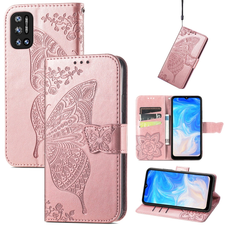 Butterfly Love Flowers Embossed Horizontal Flip Leather Case with Holder & Card Slots & Wallet & Lanyard, For DOOGEE N40 Pro, For Infinix Zero 8, For OPPO Realme C21Y, For Vodafone Smart E11