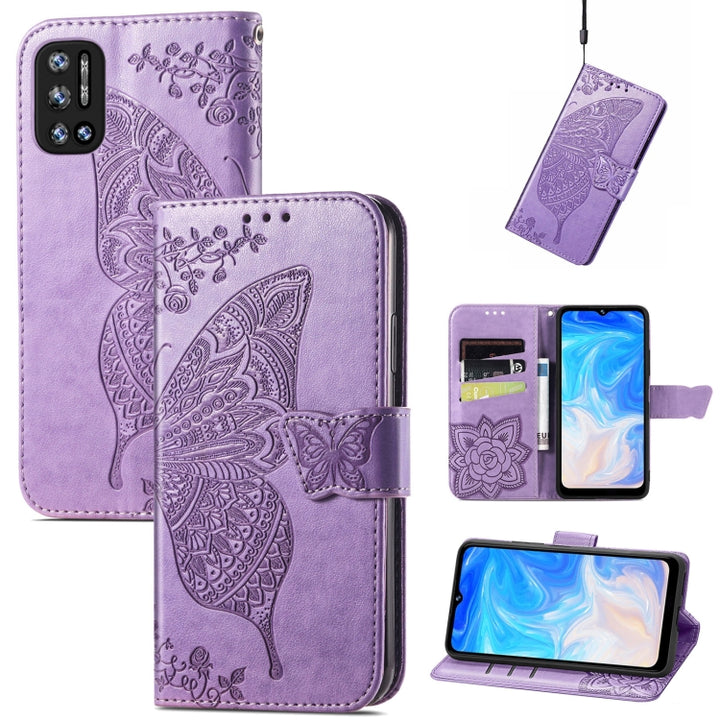 Butterfly Love Flowers Embossed Horizontal Flip Leather Case with Holder & Card Slots & Wallet & Lanyard, For DOOGEE N40 Pro, For Infinix Zero 8, For OPPO Realme C21Y, For Vodafone Smart E11