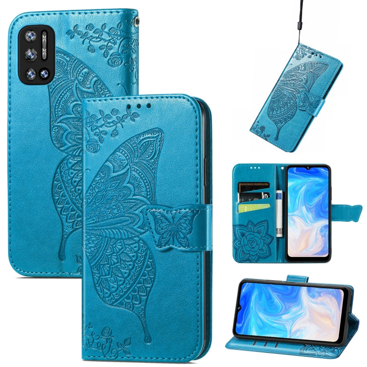 Butterfly Love Flowers Embossed Horizontal Flip Leather Case with Holder & Card Slots & Wallet & Lanyard, For DOOGEE N40 Pro, For Infinix Zero 8, For OPPO Realme C21Y, For Vodafone Smart E11