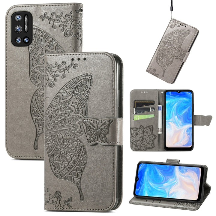 Butterfly Love Flowers Embossed Horizontal Flip Leather Case with Holder & Card Slots & Wallet & Lanyard, For DOOGEE N40 Pro, For Infinix Zero 8, For OPPO Realme C21Y, For Vodafone Smart E11