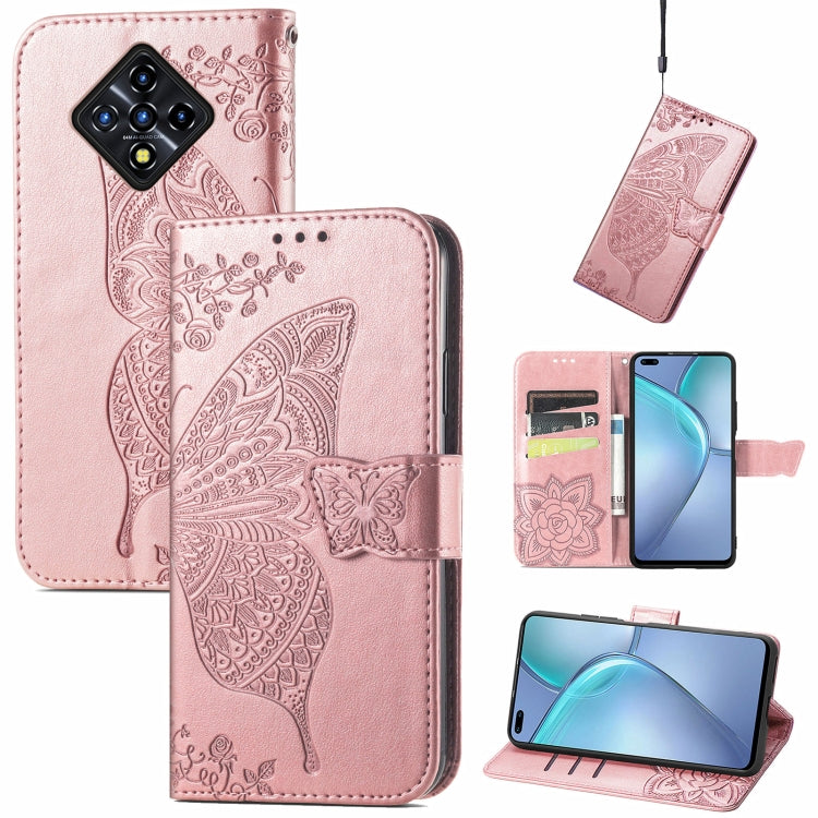 Butterfly Love Flowers Embossed Horizontal Flip Leather Case with Holder & Card Slots & Wallet & Lanyard, For DOOGEE N40 Pro, For Infinix Zero 8, For OPPO Realme C21Y, For Vodafone Smart E11