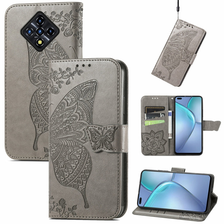 Butterfly Love Flowers Embossed Horizontal Flip Leather Case with Holder & Card Slots & Wallet & Lanyard, For DOOGEE N40 Pro, For Infinix Zero 8, For OPPO Realme C21Y, For Vodafone Smart E11