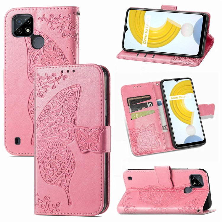 Butterfly Love Flowers Embossed Horizontal Flip Leather Case with Holder & Card Slots & Wallet & Lanyard, For DOOGEE N40 Pro, For Infinix Zero 8, For OPPO Realme C21Y, For Vodafone Smart E11