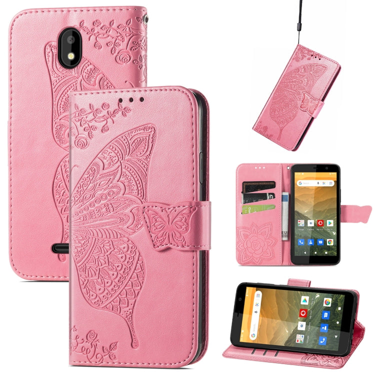 Butterfly Love Flowers Embossed Horizontal Flip Leather Case with Holder & Card Slots & Wallet & Lanyard, For DOOGEE N40 Pro, For Infinix Zero 8, For OPPO Realme C21Y, For Vodafone Smart E11