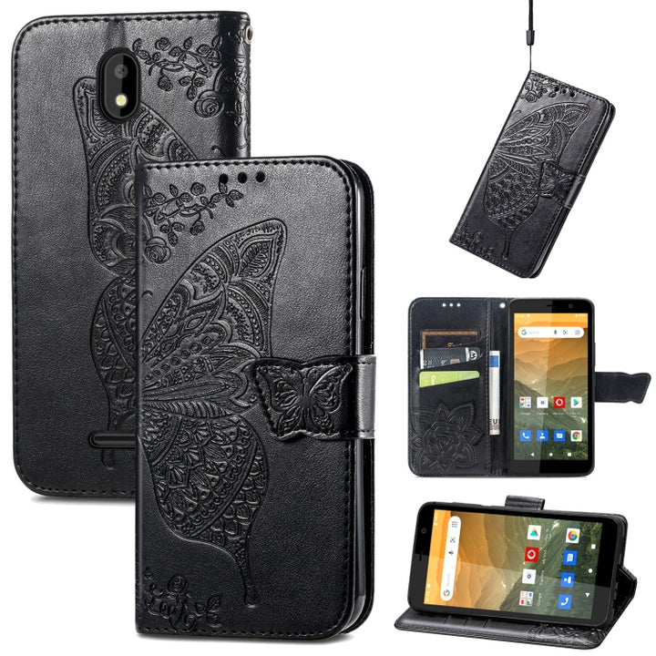 Butterfly Love Flowers Embossed Horizontal Flip Leather Case with Holder & Card Slots & Wallet & Lanyard, For DOOGEE N40 Pro, For Infinix Zero 8, For OPPO Realme C21Y, For Vodafone Smart E11