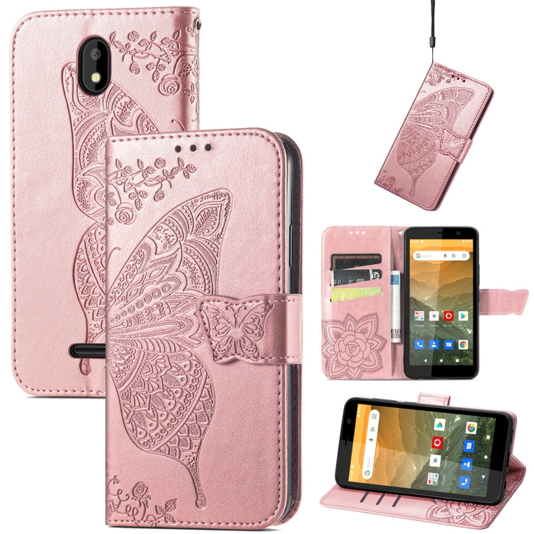 Butterfly Love Flowers Embossed Horizontal Flip Leather Case with Holder & Card Slots & Wallet & Lanyard, For DOOGEE N40 Pro, For Infinix Zero 8, For OPPO Realme C21Y, For Vodafone Smart E11