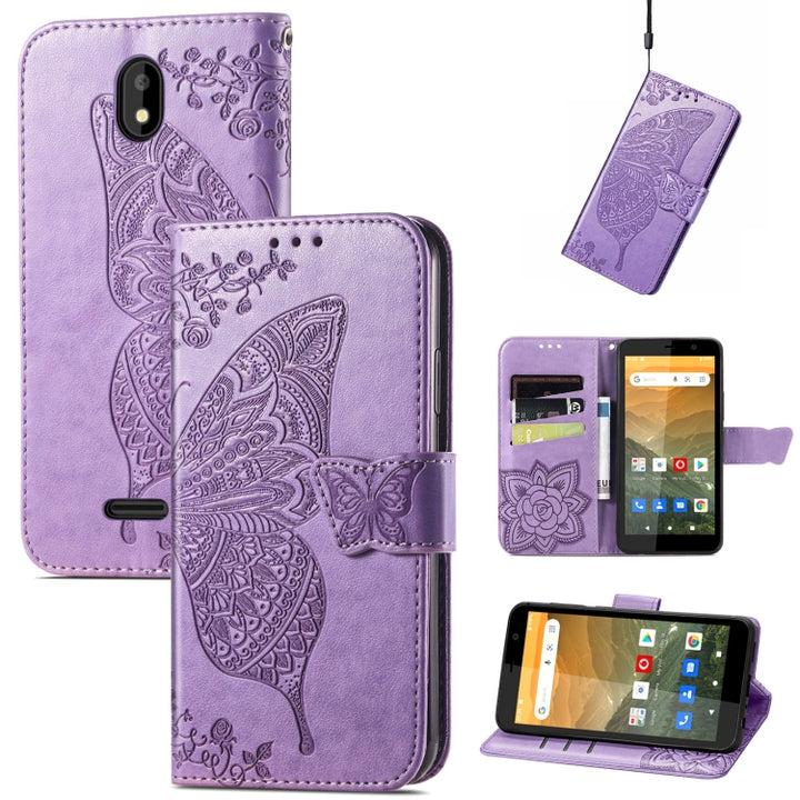 Butterfly Love Flowers Embossed Horizontal Flip Leather Case with Holder & Card Slots & Wallet & Lanyard, For DOOGEE N40 Pro, For Infinix Zero 8, For OPPO Realme C21Y, For Vodafone Smart E11