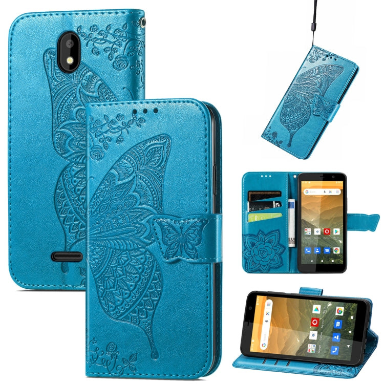 Butterfly Love Flowers Embossed Horizontal Flip Leather Case with Holder & Card Slots & Wallet & Lanyard, For DOOGEE N40 Pro, For Infinix Zero 8, For OPPO Realme C21Y, For Vodafone Smart E11