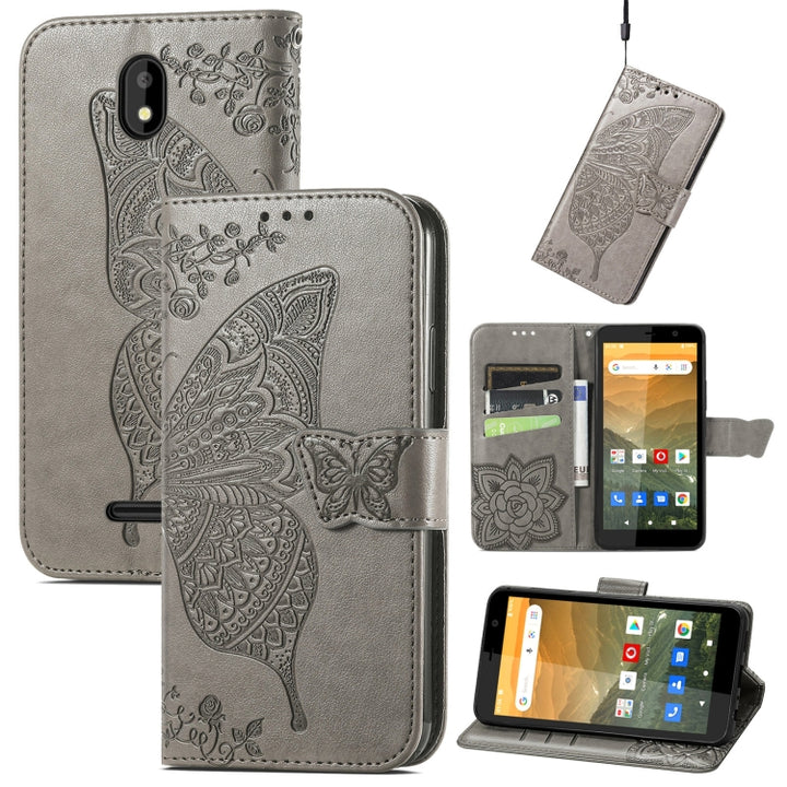 Butterfly Love Flowers Embossed Horizontal Flip Leather Case with Holder & Card Slots & Wallet & Lanyard, For DOOGEE N40 Pro, For Infinix Zero 8, For OPPO Realme C21Y, For Vodafone Smart E11