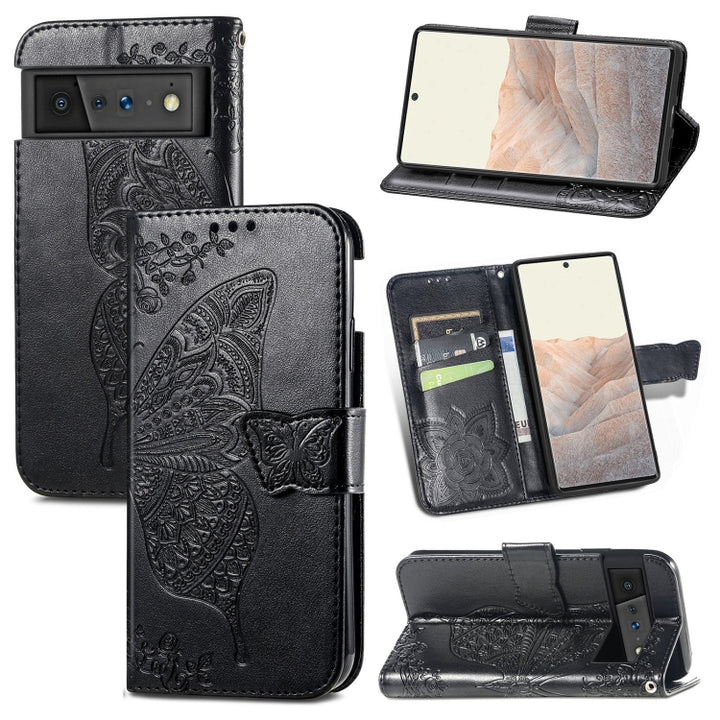 Butterfly Love Flowers Embossed Horizontal Flip Leather Case with Holder & Card Slots & Wallet & Lanyard, For Wiko Power U30, For Xiaomi Mi 11T / 11T Pro, For Honor Play 5T Youth, For Google Pixel 6