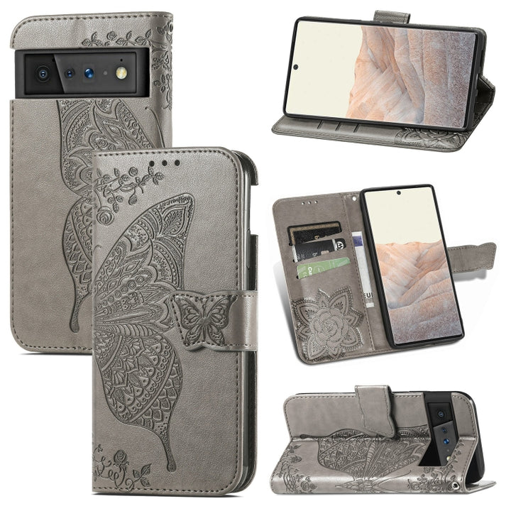 Butterfly Love Flowers Embossed Horizontal Flip Leather Case with Holder & Card Slots & Wallet & Lanyard, For Wiko Power U30, For Xiaomi Mi 11T / 11T Pro, For Honor Play 5T Youth, For Google Pixel 6