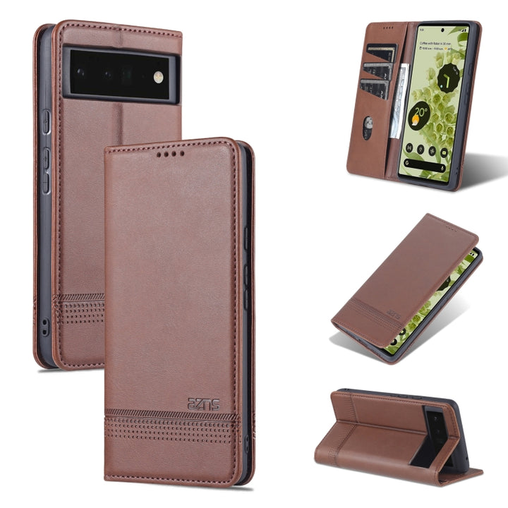 AZNS Magnetic Calf Texture Horizontal Flip Phone Leather Case, For Google Pixel 6, For Google Pixel 6 Pro, For Xiaomi Mi 11T / 11T Pro