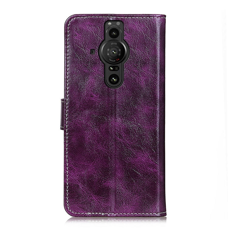 Retro Crazy Horse Texture Horizontal Flip Leather Phone Case with Holder & Card Slots & Photo Frame & Wallet, For Sony Xperia Pro-I