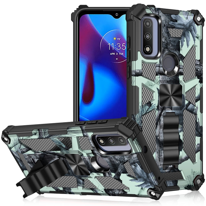 Camouflage Armor Shockproof TPU + PC Magnetic Phone Case with Holder, For Google Pixel 6 Pro, For Motorola G Pure