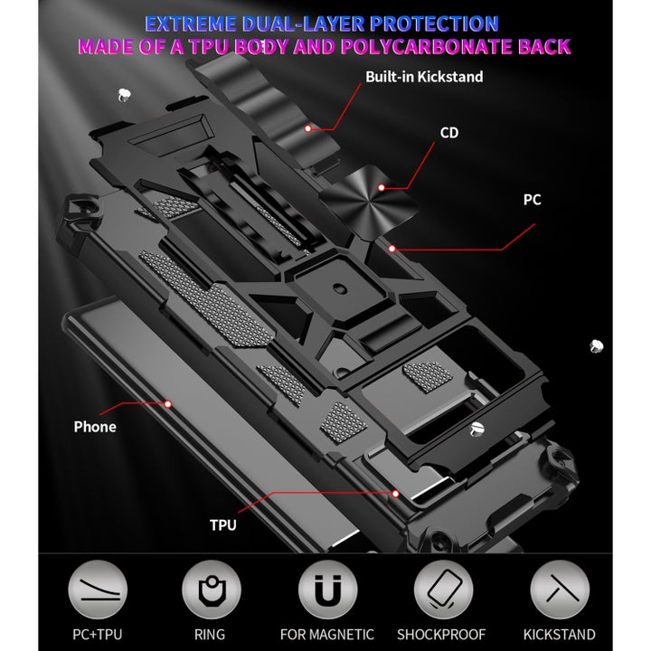 Armor Shockproof TPU + PC Magnetic Phone Case with Holder, For Google Pixel 6 Pro, For Motorola G Pure