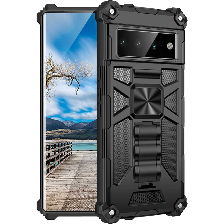 Armor Shockproof TPU + PC Magnetic Phone Case with Holder, For Google Pixel 6 Pro, For Motorola G Pure