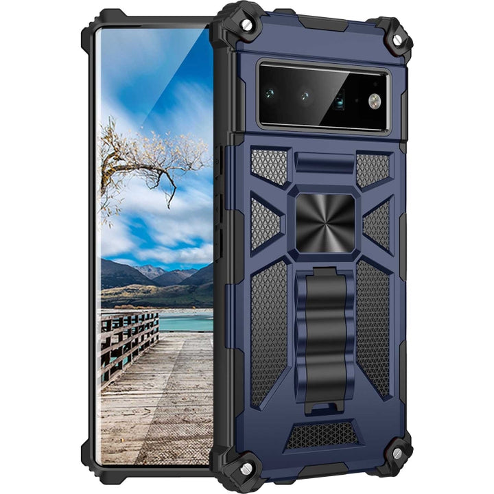 Armor Shockproof TPU + PC Magnetic Phone Case with Holder, For Google Pixel 6 Pro, For Motorola G Pure