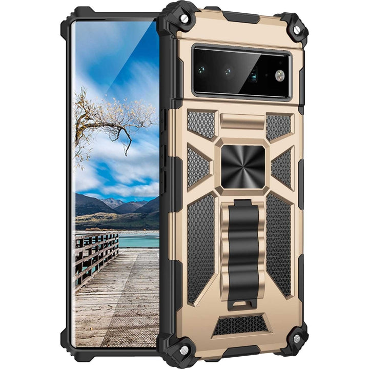 Armor Shockproof TPU + PC Magnetic Phone Case with Holder, For Google Pixel 6 Pro, For Motorola G Pure