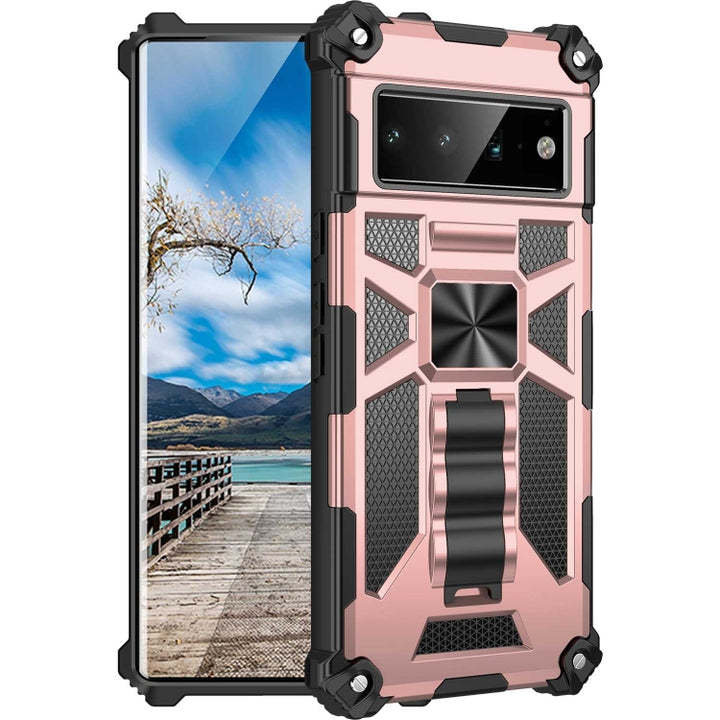 Armor Shockproof TPU + PC Magnetic Phone Case with Holder, For Google Pixel 6 Pro, For Motorola G Pure