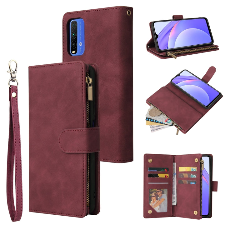 Multifunctional Phone Leather Case with Card Slot & Holder & Zipper Wallet & Photo Frame, For Xiaomi Redmi Note 9 4G, For Google Pixel 5a 5G, For Google Pixel 6 Pro, For Samsung Galaxy S22 5G