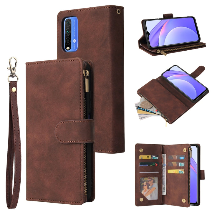 Multifunctional Phone Leather Case with Card Slot & Holder & Zipper Wallet & Photo Frame, For Xiaomi Redmi Note 9 4G, For Google Pixel 5a 5G, For Google Pixel 6 Pro, For Samsung Galaxy S22 5G