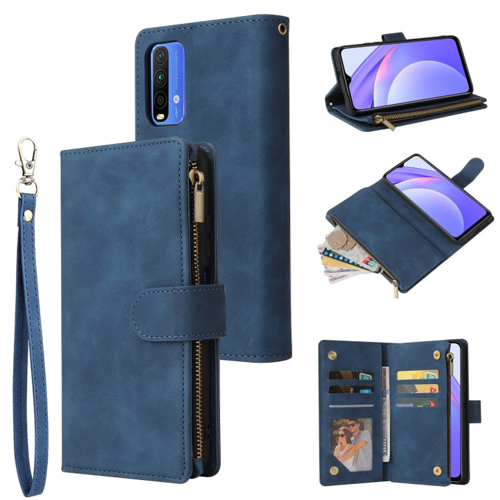 Multifunctional Phone Leather Case with Card Slot & Holder & Zipper Wallet & Photo Frame, For Xiaomi Redmi Note 9 4G, For Google Pixel 5a 5G, For Google Pixel 6 Pro, For Samsung Galaxy S22 5G