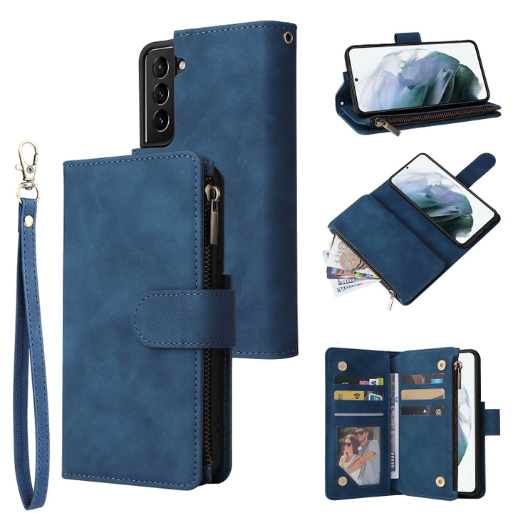 Multifunctional Phone Leather Case with Card Slot & Holder & Zipper Wallet & Photo Frame, For Xiaomi Redmi Note 9 4G, For Google Pixel 5a 5G, For Google Pixel 6 Pro, For Samsung Galaxy S22 5G