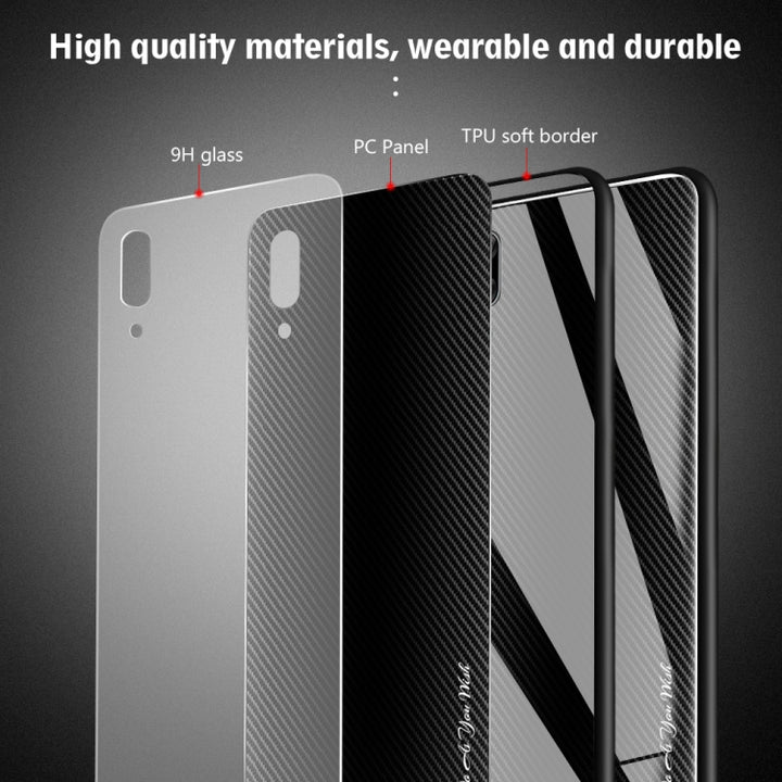 Texture Gradient Glass Protective Case, For Huawei Enjoy 9 Plus / Y9 2019, For Huawei Enjoy 9s, For Asus ZenFone Max Pro M1 ZB601KL, For Asus ZenFone Max Pro M2 ZB631KL, For Huawei Mate 20 Pro