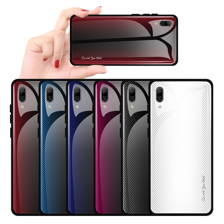 Texture Gradient Glass Protective Case, For Huawei Enjoy 9 Plus / Y9 2019, For Huawei Enjoy 9s, For Asus ZenFone Max Pro M1 ZB601KL, For Asus ZenFone Max Pro M2 ZB631KL, For Huawei Mate 20 Pro