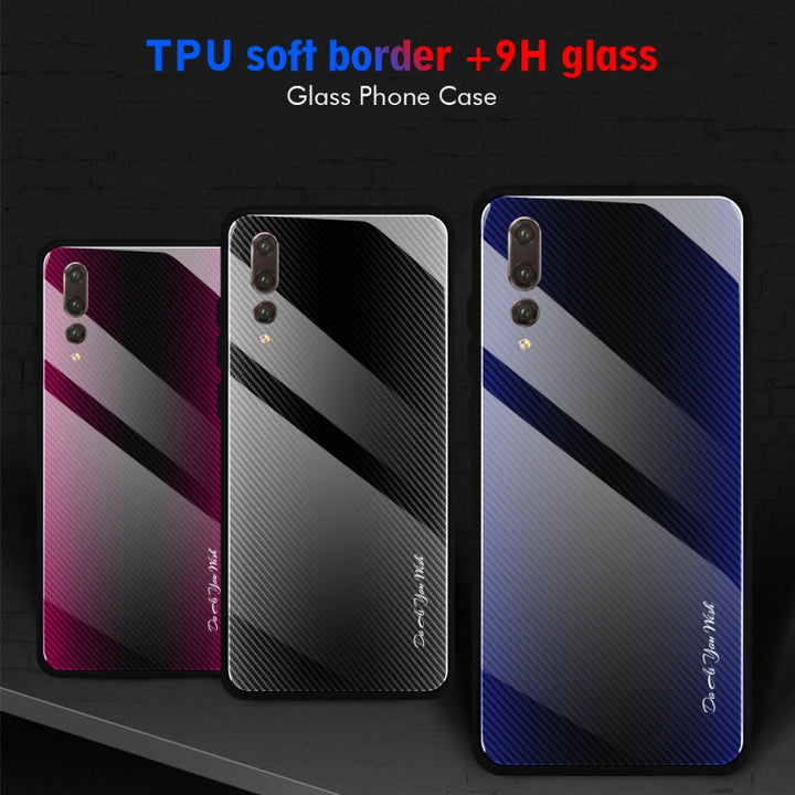 Texture Gradient Glass Protective Case, For Huawei P20 Pro, For Honor 9X, For OnePlus 7, For Huawei Mate 30 Pro, For Huawei P30 Pro