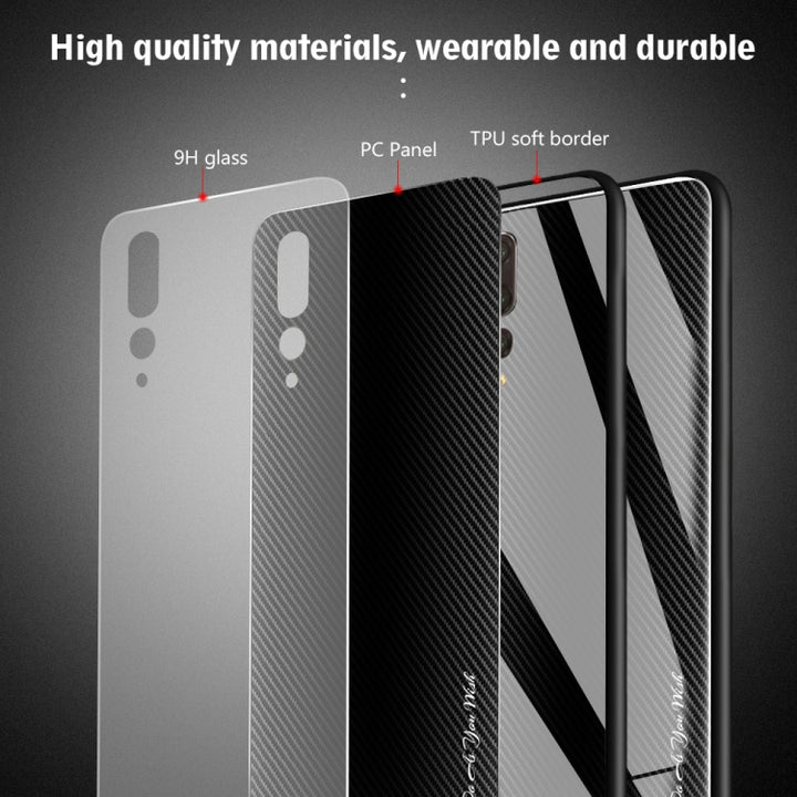 Texture Gradient Glass Protective Case, For Huawei P20 Pro, For Honor 9X, For OnePlus 7, For Huawei Mate 30 Pro, For Huawei P30 Pro