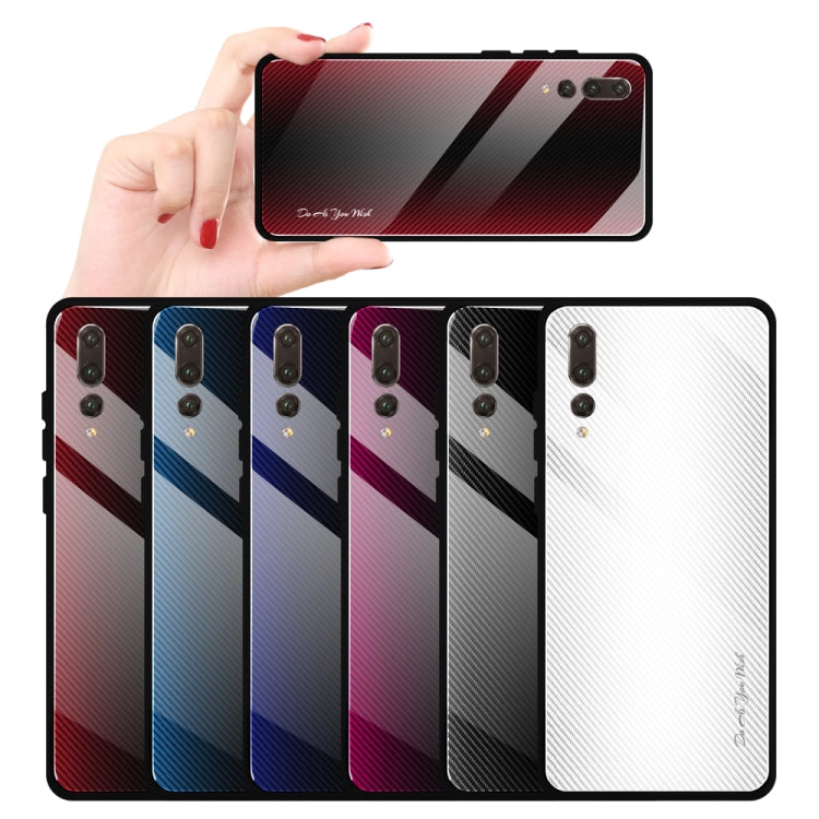 Texture Gradient Glass Protective Case, For Huawei P20 Pro, For Honor 9X, For OnePlus 7, For Huawei Mate 30 Pro, For Huawei P30 Pro