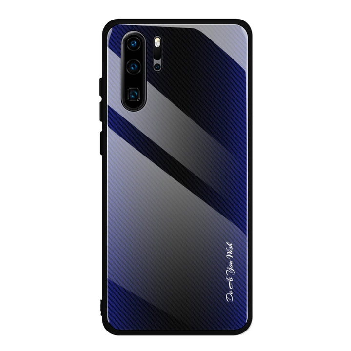 Texture Gradient Glass Protective Case, For Huawei P20 Pro, For Honor 9X, For OnePlus 7, For Huawei Mate 30 Pro, For Huawei P30 Pro