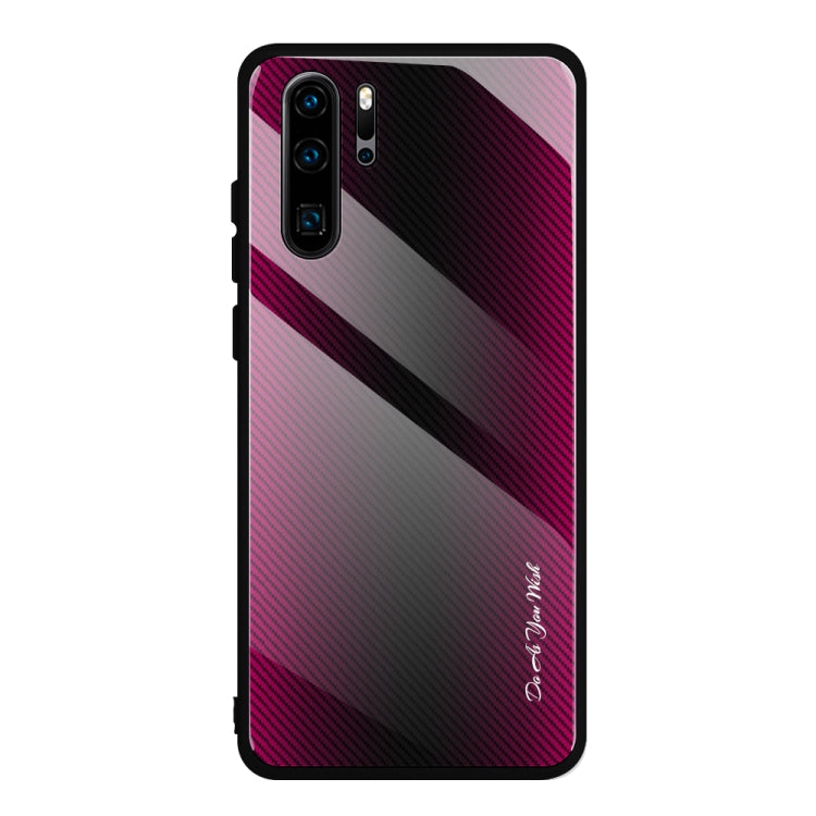 Texture Gradient Glass Protective Case, For Huawei P20 Pro, For Honor 9X, For OnePlus 7, For Huawei Mate 30 Pro, For Huawei P30 Pro