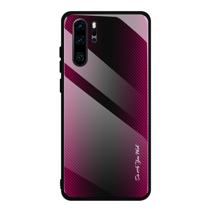 Texture Gradient Glass Protective Case, For Huawei P20 Pro, For Honor 9X, For OnePlus 7, For Huawei Mate 30 Pro, For Huawei P30 Pro