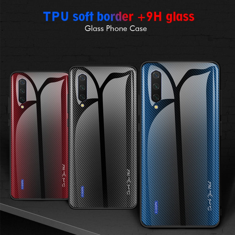 Texture Gradient Glass Protective Case, For Xiaomi CC9 / A3 Lite