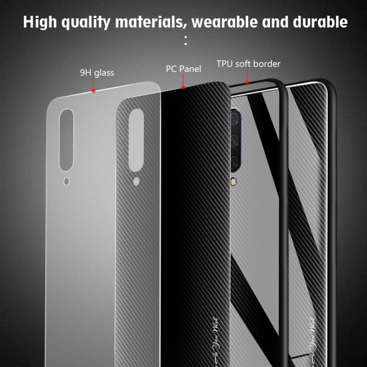 Texture Gradient Glass Protective Case, For Xiaomi CC9 / A3 Lite