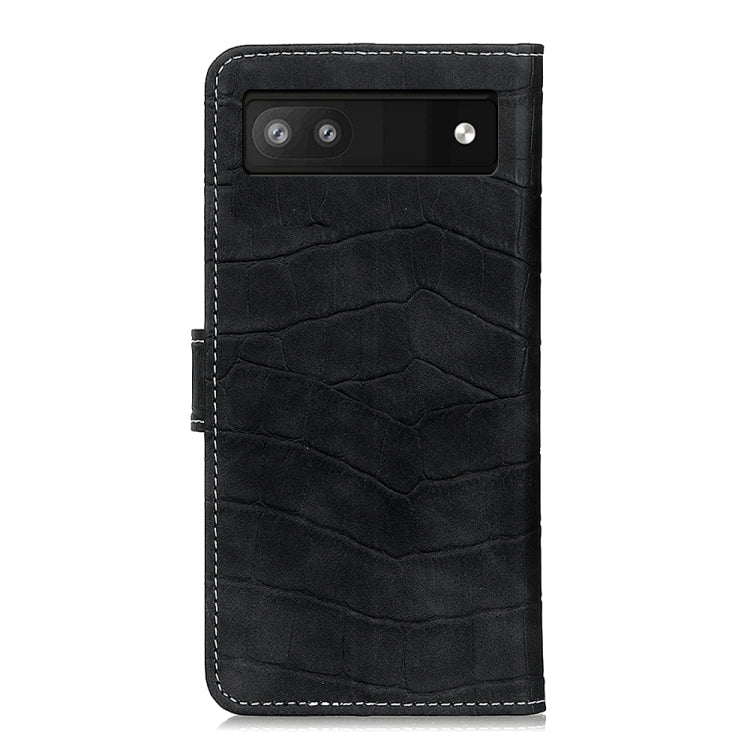 Crocodile Texture Flip Leather Phone Case with Holder & Card Slots, For Google Pixel 6a