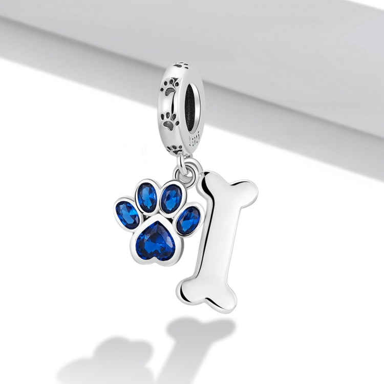 S925 Sterling Silver Dog Paw Bone Pendant DIY Bracelet Necklace Accessories, Dog Paw Bone