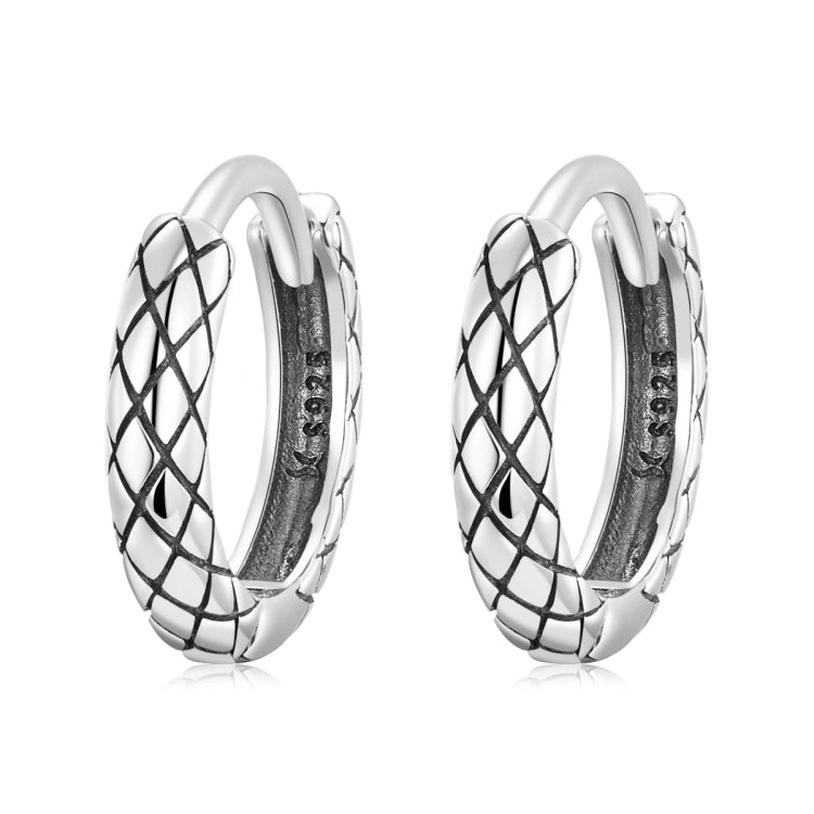 S925 Sterling Silver Snake Texture Ear Buckle Women Earrings, Snake Texture