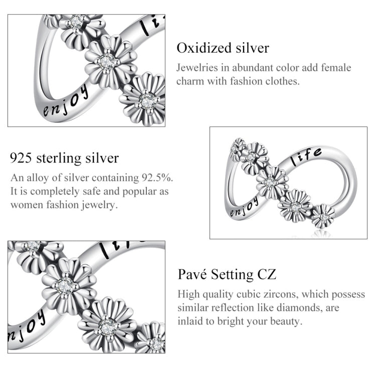 S925 Sterling Silver Infinite Flowers Beads DIY Bracelet Necklace Accessories, Infinite Flowers