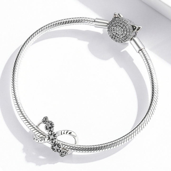 S925 Sterling Silver Infinite Flowers Beads DIY Bracelet Necklace Accessories, Infinite Flowers